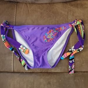 Hobie Purple Boho Side Tie Bikini Bottom